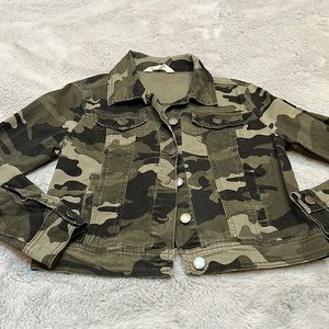 Camo denim jacket NWOT size M